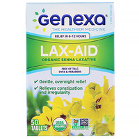 Lax-Aid, Organic Senna Laxative, 50 Tablets - изображение