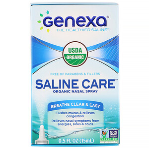 Отзывы о Genexa, Saline Care, Organic Nasal Spray,  0.5 fl oz (15 ml)