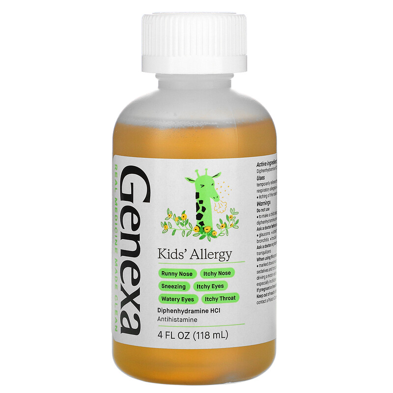 Genexa, Kid's Allergy, Ages 6+, Organic Agave Syrup, 4 fl oz (118 ml