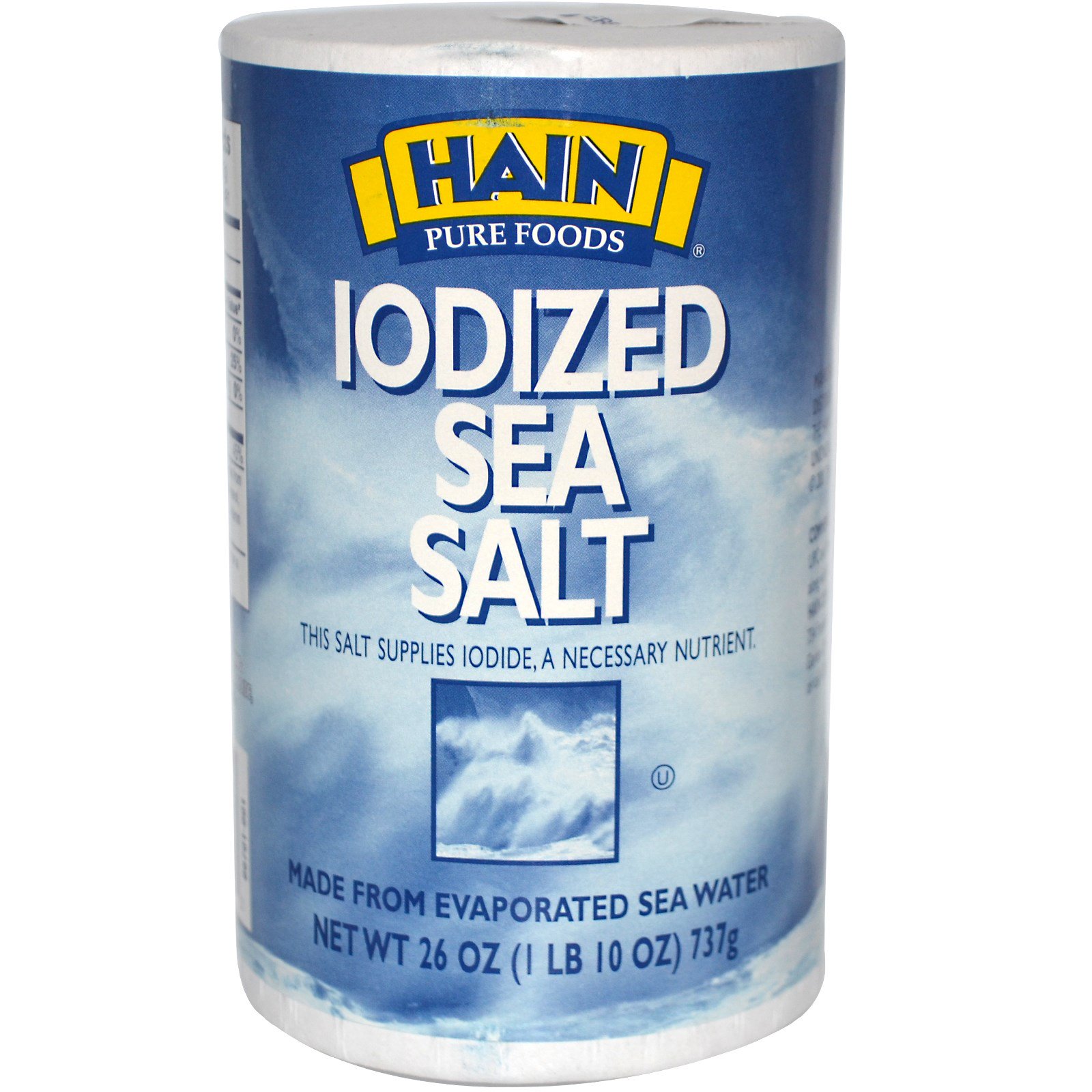 Hain Pure Foods, Iodized Sea Salt, 26 oz (737 g)