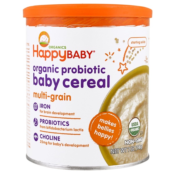 Nurture Inc. (Happy Baby), Органическая каша с пробиотиками для детей, мультизлаковая, 7 унций (198 г)