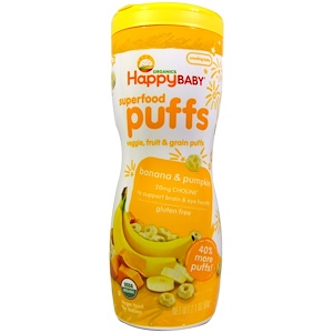Nurture Inc. (Happy Baby), Органическое детское питание, органические колечки, Банан, 2,1 унции (60 г)