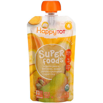 

Happy Family Organics Happy Tot суперфуды груши бананы батат тыква и супохии 120 г (4 22 унции)