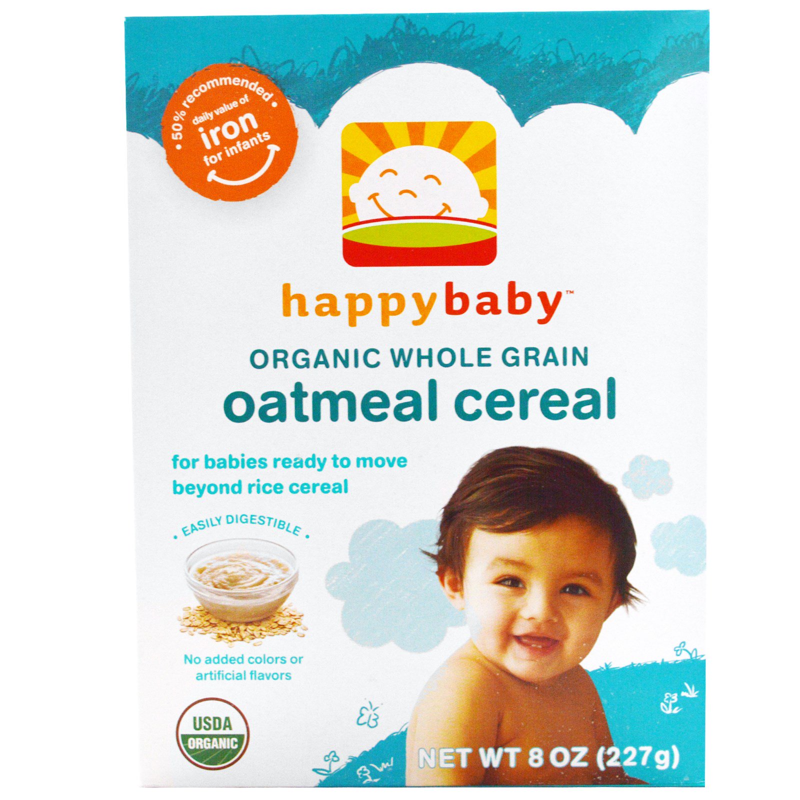 happy baby organic oatmeal cereal