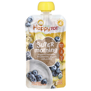 Happy Family Organics, Happy Tot®, Super Morning, ab 2 Jahren, Bio-Bananen, Heidelbeeren, Joghurt, Hafer und Chia, 113 g (4 oz.)
