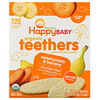 Happy Family Organics, Organic Teethers, органічні вафлі для ніжного прорізування зубів, для малюків, що сидять, батат і банан, 12 пакетиків по 4 г (0,14 унції)