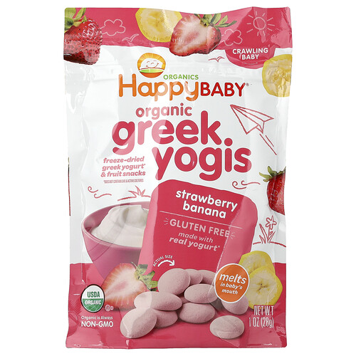 Happy Family Organics, Happy Baby®, Organic Griechische Yogis, Krabbelndes Baby, Erdbeere-Banane, 28 g (1 oz.)