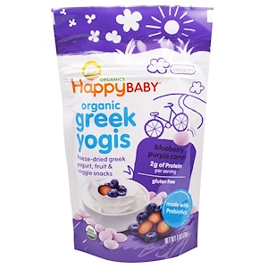 Nurture Inc. (Happy Baby), happyyogis, Греческий йогурт, черника и фиолетовая морковь, 1 oz (28 г)