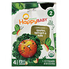 Happy Family Organics, Happy Baby, Organics, Stage 2,  6+ Months, Apples, Spinach & Kale, 4 Pouches, 4 oz (113 g) Each