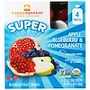 Happy Family Organics, HappySqueeze، سوبر عضوي، التفاح والتوت الأزرق والرمان، 4 حقائب، 3.17 أوقية (90 جم)