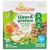 Happy Family Organics, Happytot, Fiber & Protein Soft-Baked Oat Bar, Organic Apples & Spinach, 5 Bars, 0.88 oz (25 g) Each