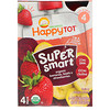 Happy Family Organics, Organics Happy Tot, Super Smart, Fruit & Veggie Blend, Stage 4, Organic Bananas, Beets & Strawberries, 4 Pouches, 4 oz (113 g) Each