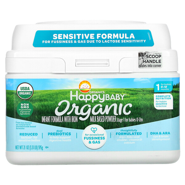 Happy Family Organics‏, Organics Happy Baby, Infant Formula With Iron, Stage 2, 0-12 Months, 21 oz (595 g)