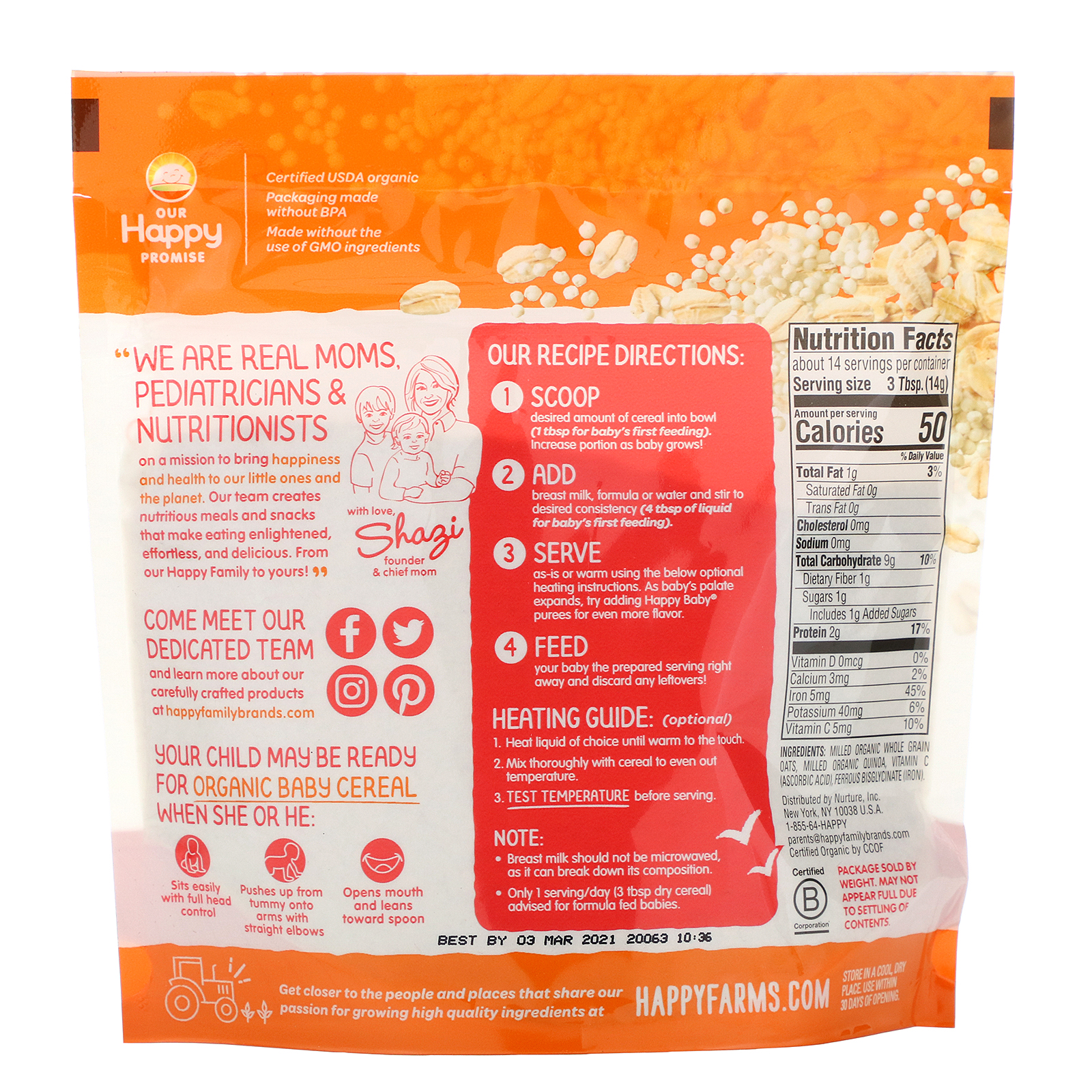 happy baby oatmeal quinoa