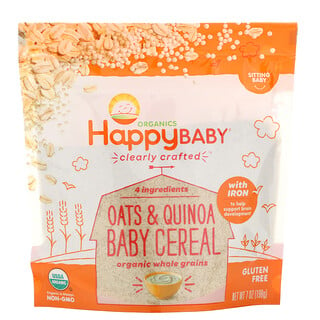 Happy Family Organics,  Clearly Crafted, Oats and Quinoa Baby Cereal, Getreidebrei für Kleinkinder mit Hafer und Quinoa, 198 g (7 oz.)