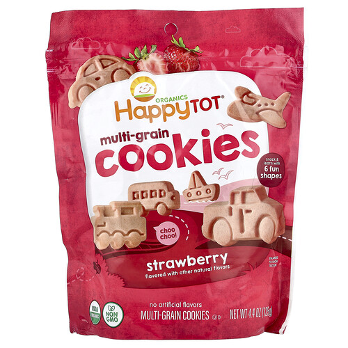 Happy Family Organics, Multi-Grain Cookies, Mehrkornkekse, ab 2 Jahren, Erdbeere, 125 g (4,4 oz.)