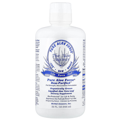 Herbal Answers, Pure Aloe Force®, Raw-Purified™, 946 ml (32 fl. oz.)