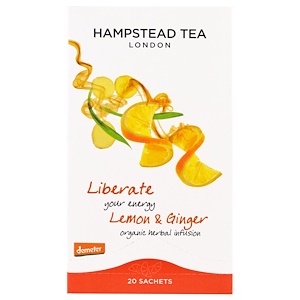 Отзывы о Хампстед Ти, Organic Herbal Infusion, Lemon & Ginger, 20 Sachets, 1.06 oz (30 g)
