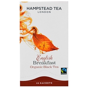 Отзывы о Хампстед Ти, Organic Black Tea, English Breakfast, 20 Sachets, 1.41 oz (40 g)