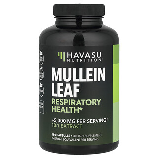 Havasu Nutrition, Hoja de gordolobo, 180 cápsulas (500 mg por cápsula)