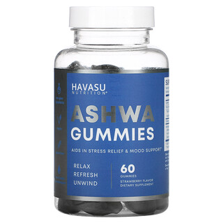Havasu Nutrition, Ashwa Gummies, клубника, 60 жевательных таблеток