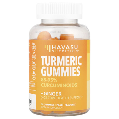Havasu Nutrition Peach Turmeric + Ginger Gummies, 60 Gummies