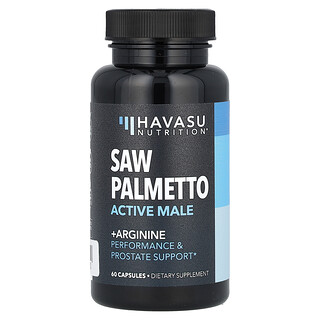 Havasu Nutrition, Chou palmiste, Active Male + arginine, 60 capsules
