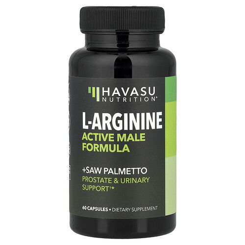 Havasu Nutrition L-Arginine + Saw Palmetto, Active Male Formula, 60 Capsules