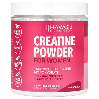 Havasu Nutrition, Creatine Powder For Women, Unflavored, 10.6 oz (300 g)