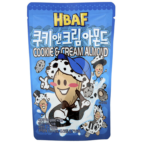 HBAF, Cookie & Cream Almond, Keks und Sahne-Mandel, 120 g