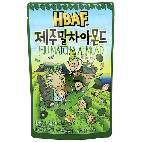 HBAF, Jeju Matcha Almond, Jeju-Matcha-Mandel, 120 g
