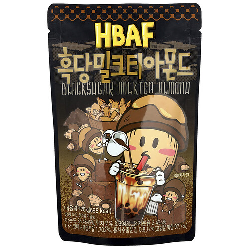 HBAF, Schwarzzucker-Milchtee-Mandel, 120 g