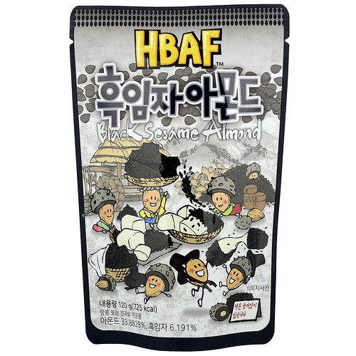 HBAF, Black Sesame Almond, Schwarzer Sesam-Mandel, 120 g (4,23 oz.)