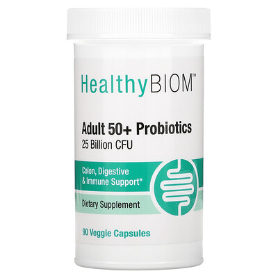 

HealthyBiom Пробиотики для людей старше 50 лет, 25 млрд КОЕ, 90 растительных капсул