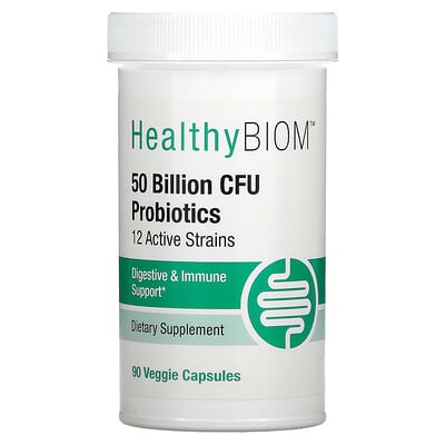 

HealthyBiom, 50 Billion CFU Probiotics, 90 Veggie Capsules