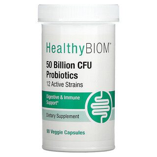 HealthyBiom, 50 مليار وحدة تشكيل مستعمرة بروبيوتيك، 90 كبسولة نباتية