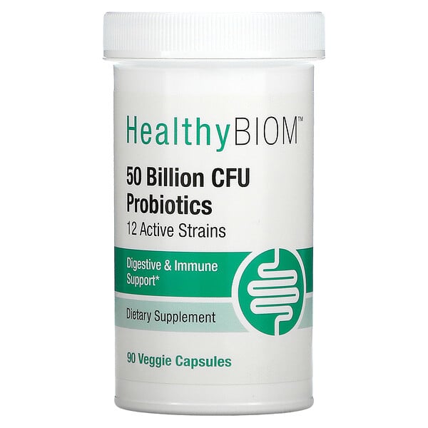 HealthyBiom, 50 Billion CFU Probiotics, 90 Veggie Capsules