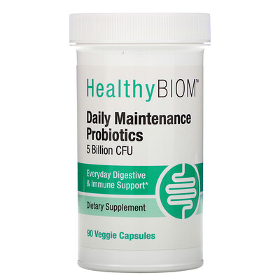 HealthyBiom Пробиотики для ежедневной поддержки, 5 млрд КОЕ, 90 растительных капсул