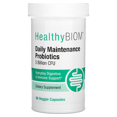

HealthyBiom, Daily Maintenance Probiotics, 5 Billion CFUs, 90 Veggie Capsules