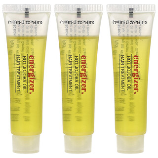 Hobe Labs, Energizer, Tratamiento capilar con aceite de jojoba caliente, 3 tubos con tapa, 14,8 ml (0,5 oz. líq.) cada uno