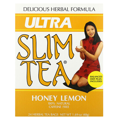 Hobe Labs Чай для похудения Ultra Slim, мед с лимоном, 24 пакетика травяного чая, 1,69 унции (48 г)