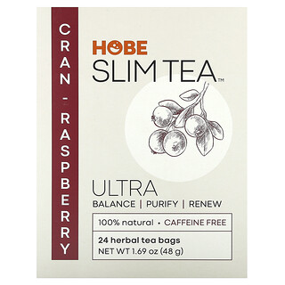 Hobe Labs, Ultra Slim Tea, Arando e Framboesa, Sem Cafeína, 24 Saquinhos de Chá com Ervas, 1,69 oz (48 g)