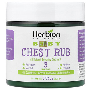 Herbion Naturals, гель для грудної клітки для дітей від 3 місяців, 100 г (3,53 унції)