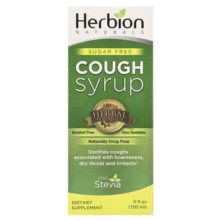 Herbion Naturals, Sugar Free Cough Syrup with Stevia, Alcohol Free , 5 fl oz (150 ml)