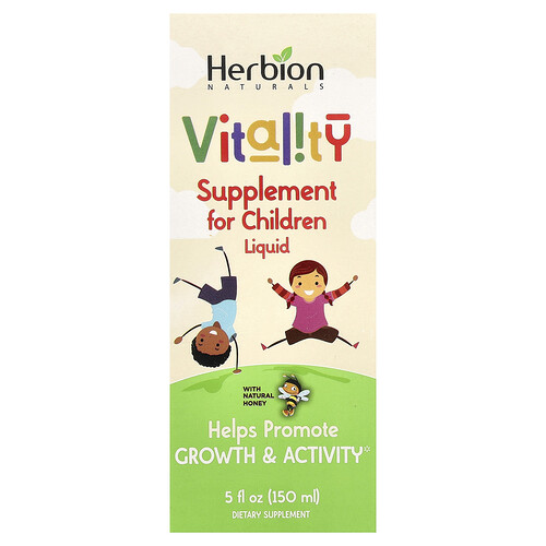 Herbion Naturals, Vitality Supplement For Children, Ergänzungsmittel zur Vitalität von Kindern, mit natürlichem Honig, 150 ml (5 fl. oz.)