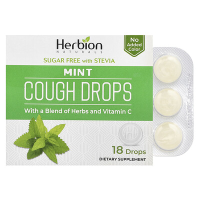 Product Image for Herbion Naturals, Cough Drops, Sugar Free, Mint, 18 Drops