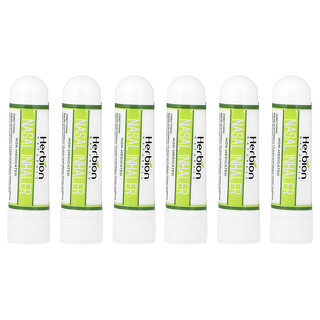 Herbion Naturals, Nasal Inhaler With Eucalyptus & Clove Oils, 6 Inhalers, 0.05 oz (1.3 g) Each