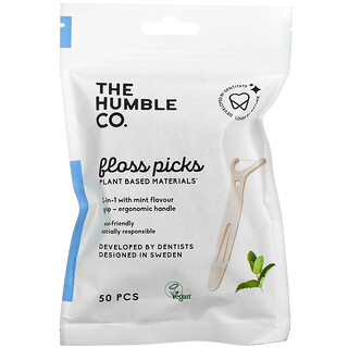 The Humble Co., 2-In-1 Floss Picks, Mint, 50 Picks