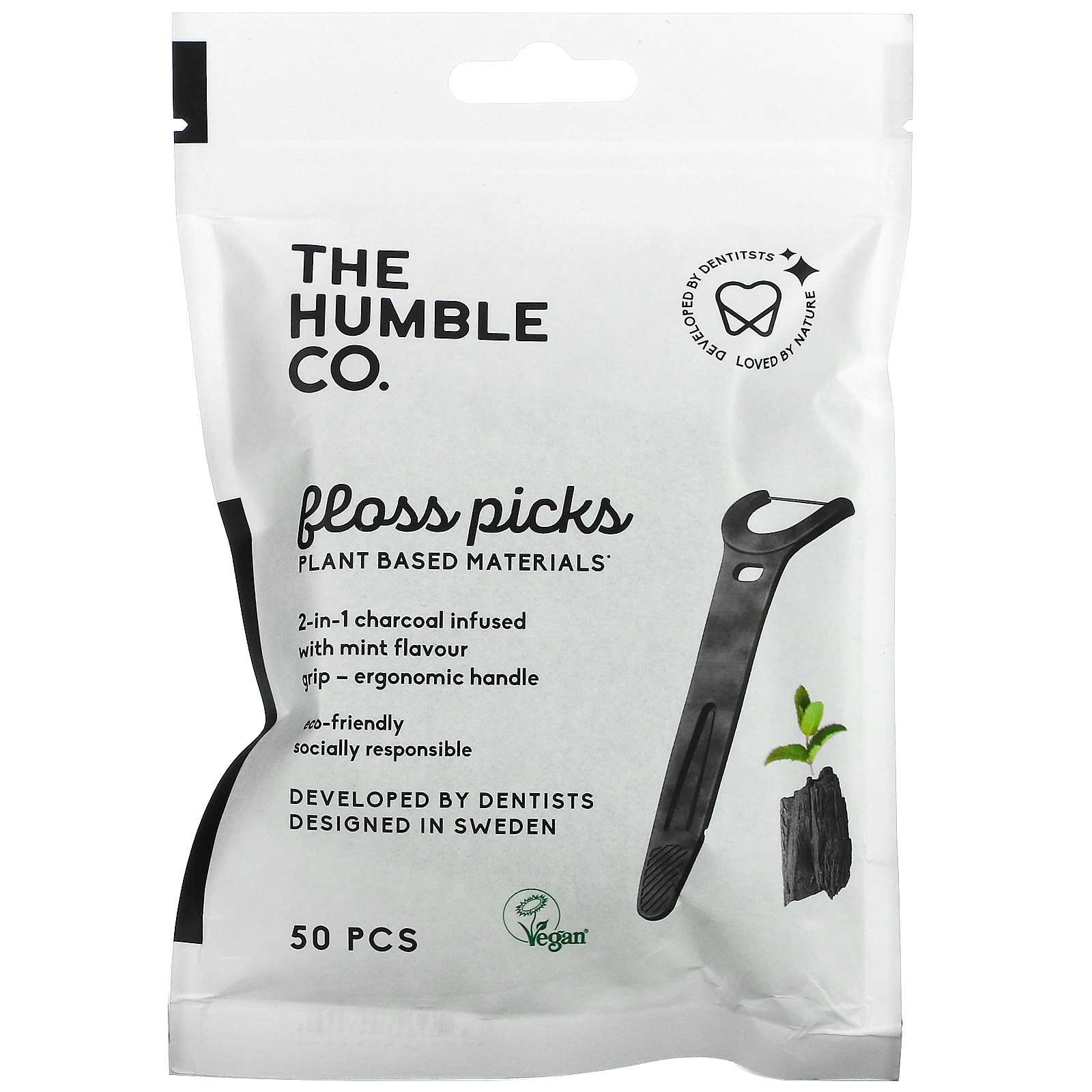 The Humble Co., 2In1 Floss Picks, Mint, 50 Picks iHerb