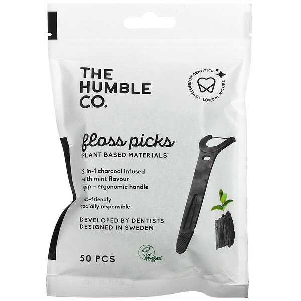 The Humble Co.‏, 2-In-1 Floss Picks, Mint Flavor, 50 Picks